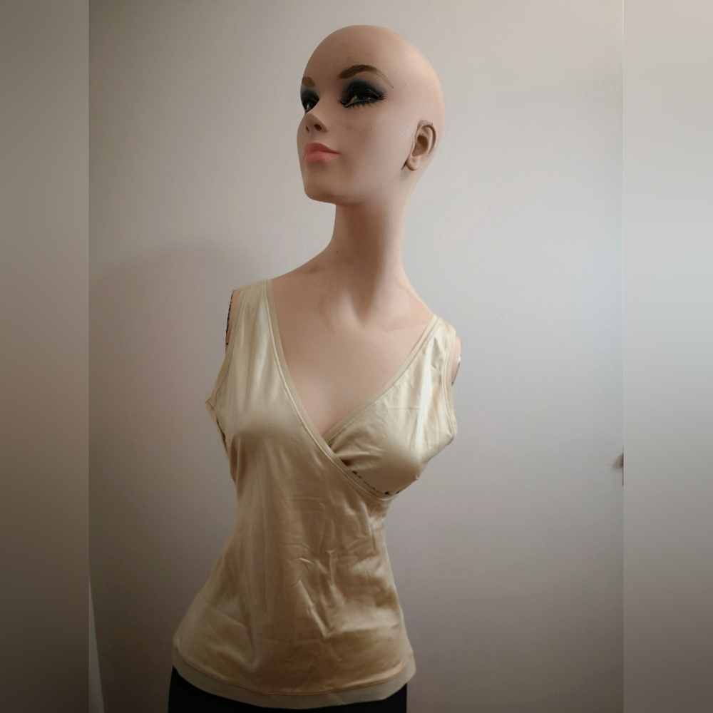 SPANX Nude V‑Neck Shaping Camisole Tank Top L
